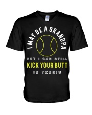 Funny Tennis Men Grandpa Tennis V-Neck T-Shirt tile
