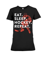 Eat Sleep Hockey Premium Fit Ladies Tee tile