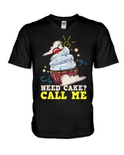 Need Cake Call Me V-Neck T-Shirt tile