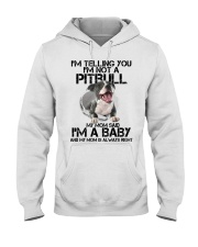 I'm Telling You I'm Not A Pitbull My Mom Said Hooded Sweatshirt front