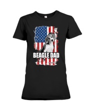 BEAGLE Dad Proud American Flag Dog Premium Fit Ladies Tee tile