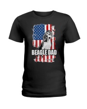 BEAGLE Dad Proud American Flag Dog Ladies T-Shirt tile