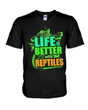 Life Is Better With Reptiles TShirt Leopard Gecko V-Neck T-Shirt tile