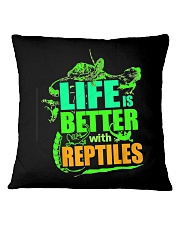 Life Is Better With Reptiles TShirt Leopard Gecko Square Pillowcase tile