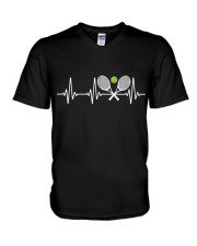 Tennis Heartbeat Funny Tennis V-Neck T-Shirt tile