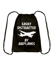 Easily Distracted By Airplanes Drawstring Bag tile