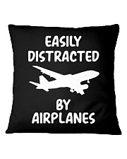 Easily Distracted By Airplanes Square Pillowcase tile