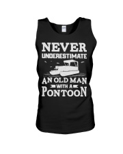 Never Underestimate An Old Man With A Pontoon Unisex Tank tile