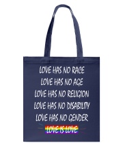 Love Has No Race Love Has No Age LGBT Pride TShirt Tote Bag thumbnail
