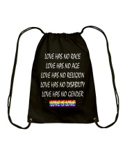 Love Has No Race Love Has No Age LGBT Pride TShirt Drawstring Bag thumbnail