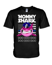 Pink Mommy Shark V-Neck T-Shirt thumbnail