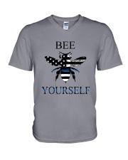 bee blue V-Neck T-Shirt thumbnail