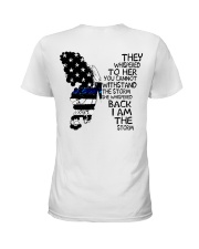 Blue Line Butterfly Storm Ladies T-Shirt back