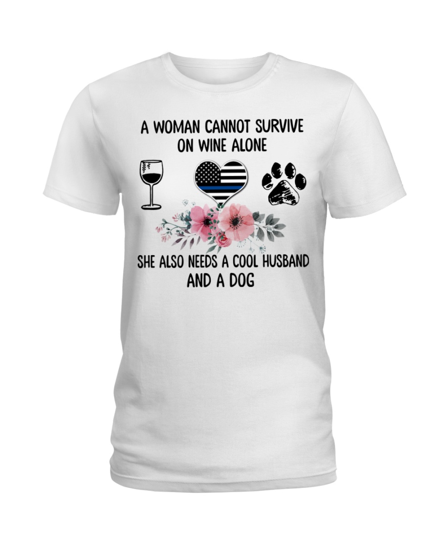 Wine - Cool Husband - Dog Ladies T-Shirt