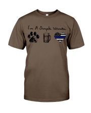 Simple Woman Paw Beer Blue Line Classic T-Shirt thumbnail
