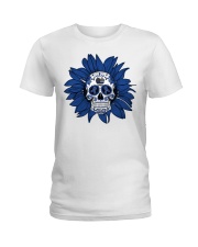 Blue Sugar Skull Ladies T-Shirt front