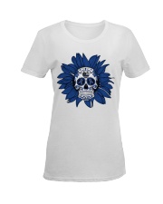 Blue Sugar Skull Ladies T-Shirt women-premium-crewneck-shirt-front