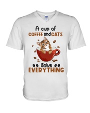 COFFEE AND CAT WITH LOVE - LIMITED EDITION V-Neck T-Shirt tile