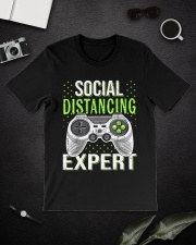 Social distancing expert Premium Fit Mens Tee lifestyle-mens-crewneck-front-16