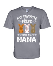 My favorite peeps call me nana V-Neck T-Shirt tile