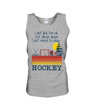 Hockey Unisex Tank tile