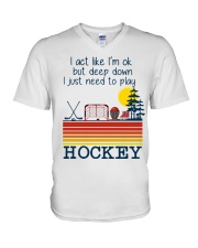 Hockey V-Neck T-Shirt tile