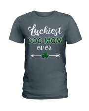 Luckiest Dog Mom Ever Ladies T-Shirt tile