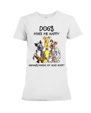 Dogs make me happy Premium Fit Ladies Tee thumbnail