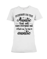 Auntie who cuss a lot Premium Fit Ladies Tee tile