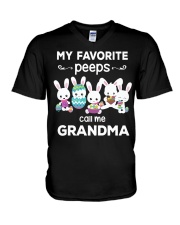 My favorite PEEPS call me Grandma V-Neck T-Shirt tile