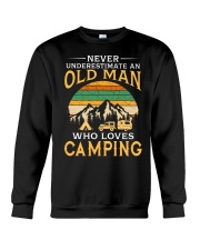 Never underestimate old man love camping Crewneck Sweatshirt tile