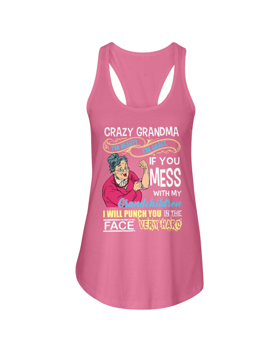Crazy grandma nana grandmother Ladies Flowy Tank