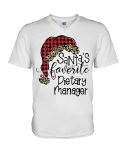 Santa's favorite Dietary Manager V-Neck T-Shirt tile