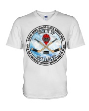 Hockey mom V-Neck T-Shirt tile