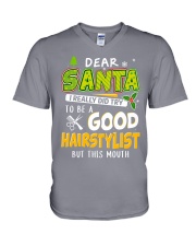 Dear santa - hairstylist V-Neck T-Shirt tile