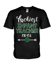 Luckiest Infant Teacher Ever V-Neck T-Shirt thumbnail