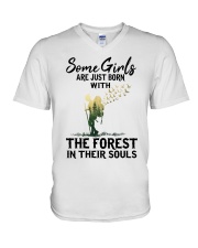 Forest girl V-Neck T-Shirt tile