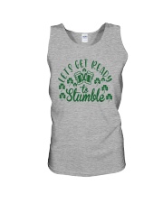 Lets get ready to stumble green Unisex Tank tile