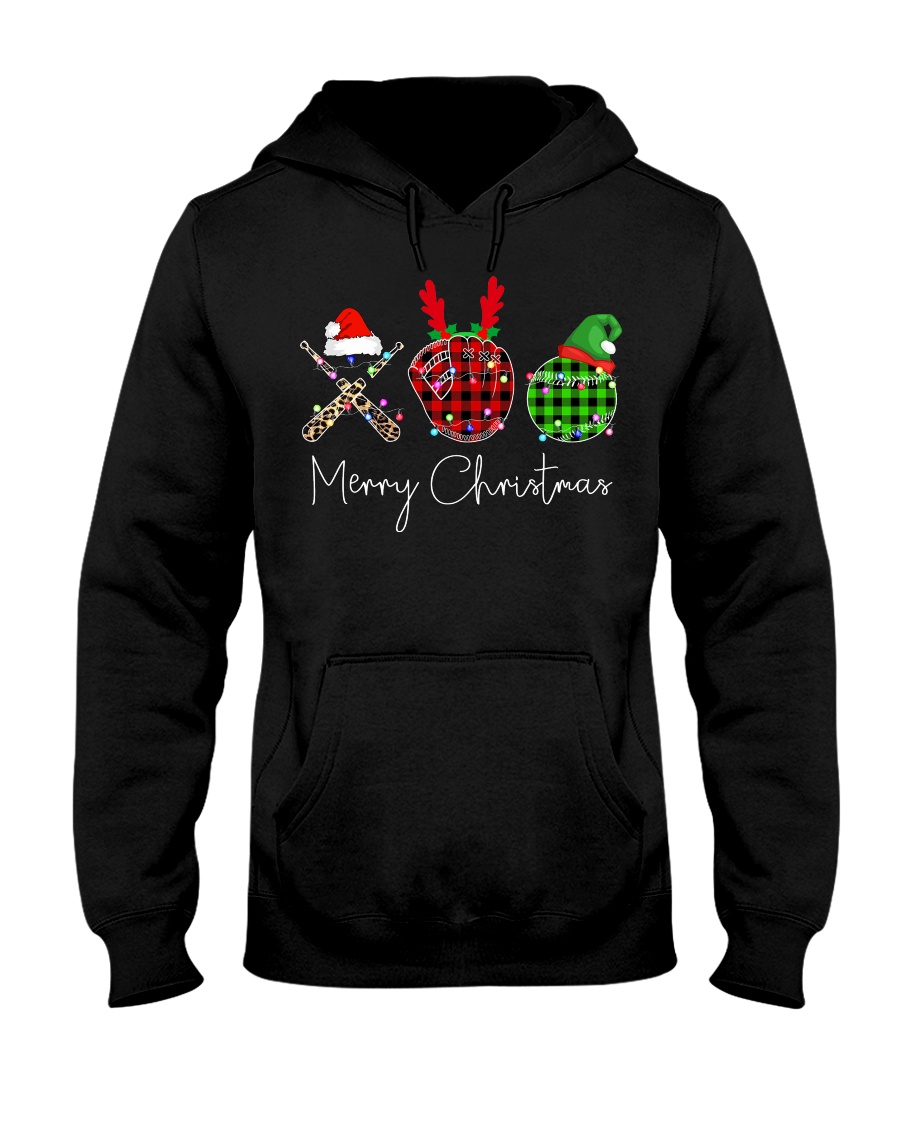 Merry Christmas Baseball Hooded Sweatshirt