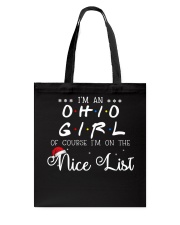 Ohio girl on nice list Tote Bag thumbnail
