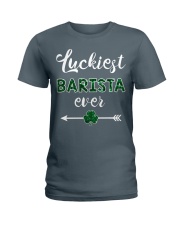 Luckiest Barista Ever Ladies T-Shirt tile