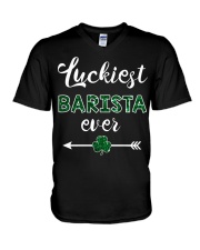 Luckiest Barista Ever V-Neck T-Shirt thumbnail
