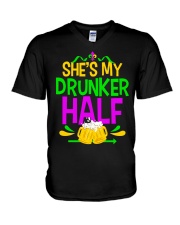She's my drunker half V-Neck T-Shirt tile
