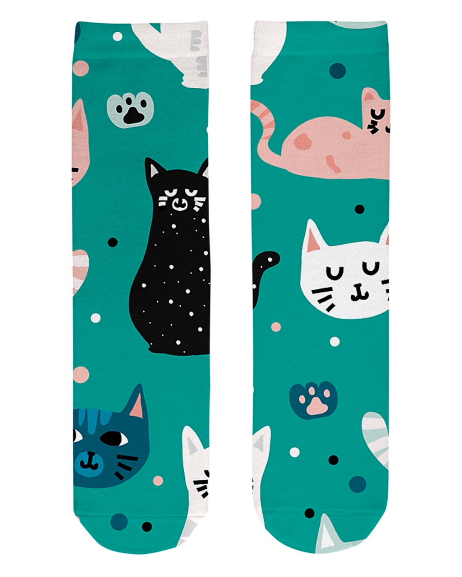 Beautiful Cat Crew Length Socks