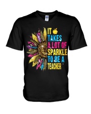IT TAKES A LOT OF SPARKLE TO BE A TEACHER V-Neck T-Shirt thumbnail