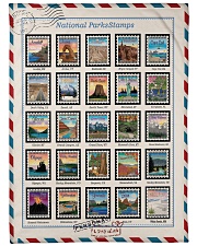 National Parks Stamps Large Fleece Blanket - 60" x 80" front