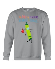 Teacher Crayon Mask Green Pea Crewneck Sweatshirt tile