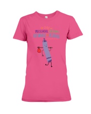 Preschool Crayon Purple Premium Fit Ladies Tee tile
