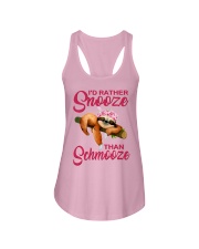 Sloth I rather snooze than schmooze Ladies Flowy Tank tile