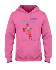 Teacher Crayon Mask Pink Hooded Sweatshirt tile